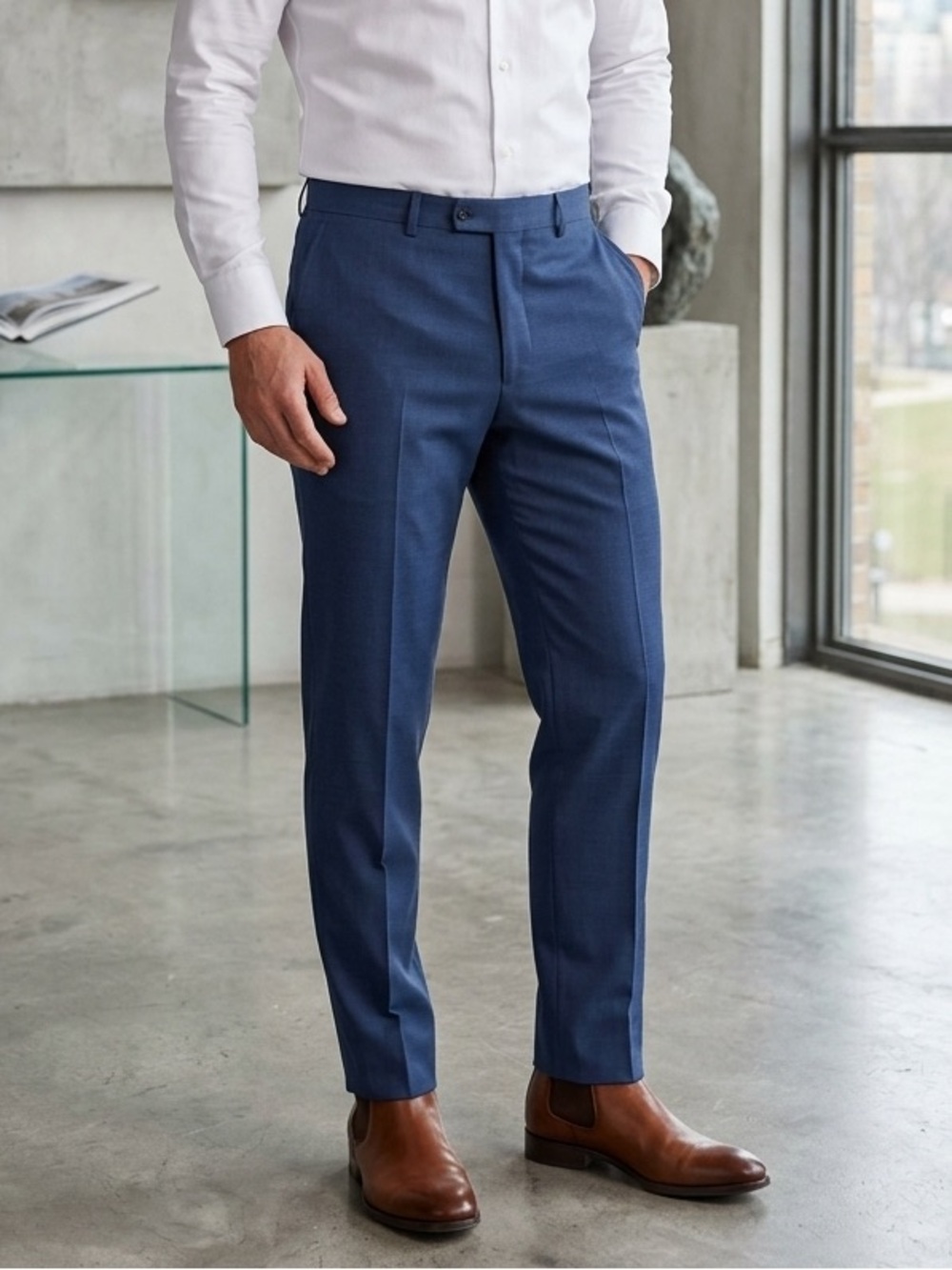 Take 50% OFF- Reaction Kenneth Cole Men's Classic Navy Dress Pants, Size-40X30